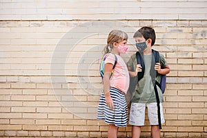 First day of school for preschool kids during Coronavirus pandemic