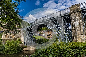 The first-ever Iron bridge and town of Ironbridge, Shropshire. UK