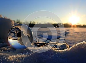 Crystal ball and sundown