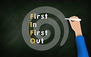 First In First Out : FIFO. Business term. Popular Buzzwords Vocabulary To Use in your Businesses