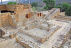 First Floor Apartments of The Palace of Knossos on Crete, Greece