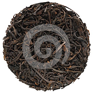 First Grade Guanxi Liubao Tea in round shape above view