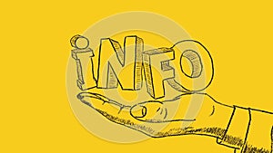 First-hand information concept. Illustration on yellow