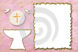 First holy communion invitation card