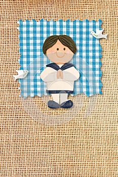 First Holy Communion Invitation Card, boy