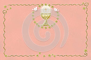 First holy communion invitation card