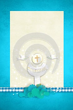 First Holy Communion vertical invitation boy