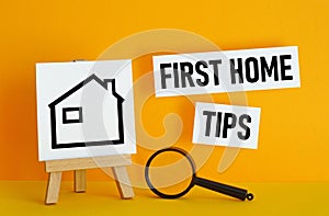 First home tips are shown using the text
