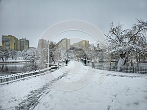 First important snow in Bucharest
