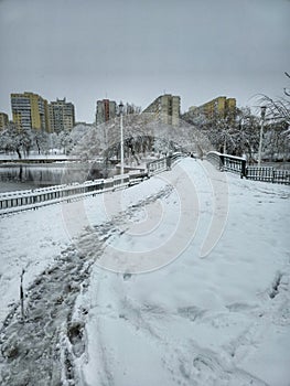 First important snow in Bucharest