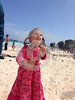 First kite flying on Horseshoe Bay, Bermuda