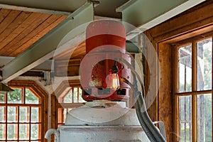 The first light bulb on an old turbine