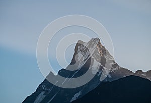 First light of the day , Mount Machhapuchchhre and Fishtail Peak