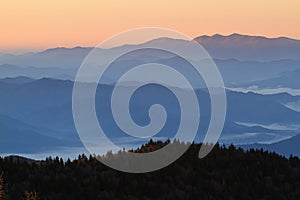 First light at Smoky Mountains