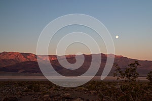 Twilight before sunrise, Panamint Valley and Argus Range mountains, hidden deserted California landscape