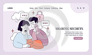 First Love. Flat Vector Illustration