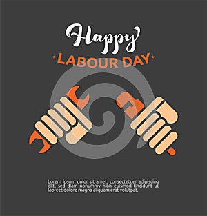 First of May with Clenched Fist, Happy Labour Day