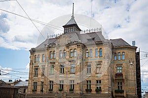 First Municipal Polyclinic built in Hutsul Secession architectural style - Lviv, Ukraine photo