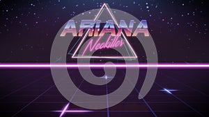 first name Ariana in synthwave style