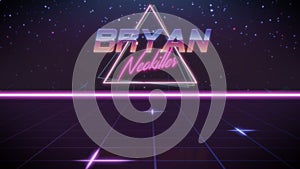 first name Bryan in synthwave style