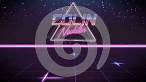 first name Colin in synthwave style