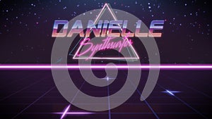 first name Danielle in synthwave style photo