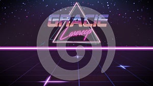 first name Gracie in synthwave style