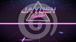 first name Jayden in synthwave style photo