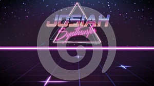 first name Josiah in synthwave style