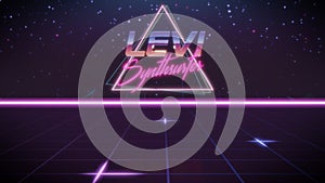 first name Levi in synthwave style