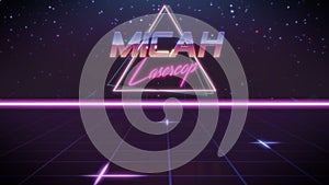 first name Micah in synthwave style