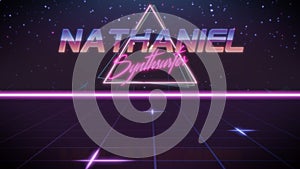 first name Nathaniel in synthwave style photo