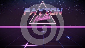 first name Payton in synthwave style