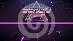 first name Sergio in synthwave style photo