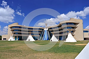 First Nations University with Tipis, Regina, Saskatchewan