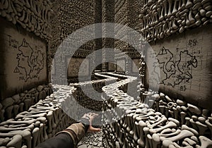 Bone Maze Labyrinth - 3d Render