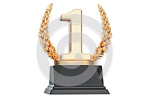 First place trophy cup, 3D rendering