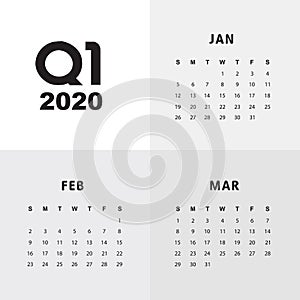 Il primo trimestre da calendario 2020 