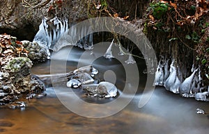 First realy cold weather freezes creek water