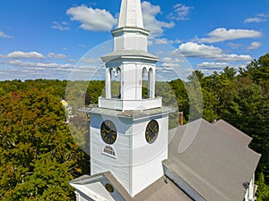 First Religious Society church aerial view, Carlisle, MA, USA