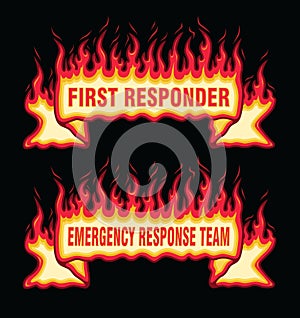 First Responder Fire Flame Banner Straight Scroll photo