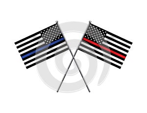 First Responder Support Flags Illustration photo