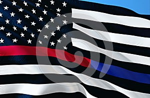 Prvý spojené štáty americké. tenký modrý linka tenký linka vyšívané.. americký vlajka mosadz. pohotovostný zdravotné 