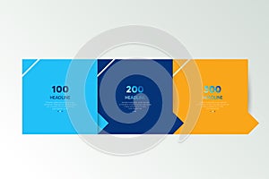 First, second and third diagram, scheme, chart. 3 template for presentation. 3 steps options, elements, ingographic