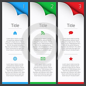 First, second and third vector infographic elements