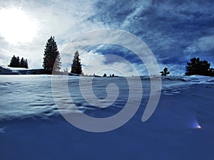 The first snow on the Alvier group mountain range