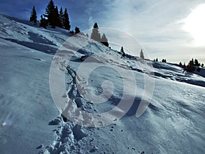 The first snow on the Alvier group mountain range