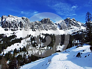 The first snow on the Alvier group mountain range