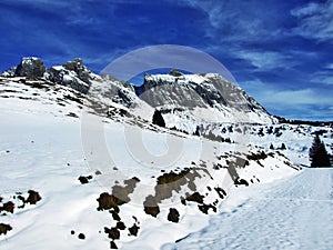 The first snow on the Alvier group mountain range