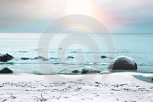 first snow on the beach